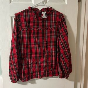 Women’s J Crew Plaid Holiday Shirt Blouse